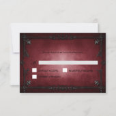 Red Gothic Halloween Alternative Wedding RSVP Card Karte (Vorderseite)