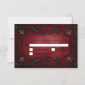 Red Gothic Halloween Alternative Wedding RSVP Card Karte (Vorderseite)