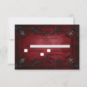 Red Gothic Halloween Alternative Wedding RSVP Card Karte (Vorderseite)