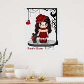 Red Gothic Liebe Doll Pixel Art Poster (Küche)