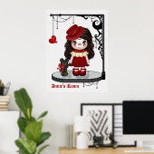 Red Gothic Liebe Doll Pixel Art Poster (Heimbüro)