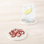 Red Gothic Revival Lion Sandstone Untersetzer (Seite)