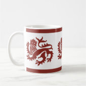 Red Gothic Revival Lions Coffee Tasse (Links)