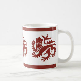 Red Gothic Revival Lions Coffee Tasse