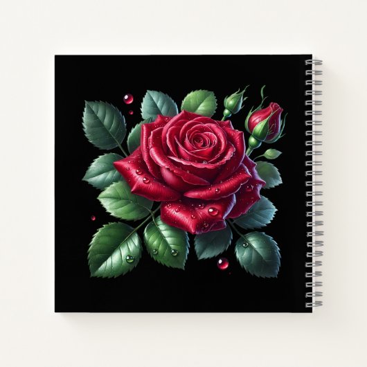 Red Gothic Rose Notizblock (Rückseite)