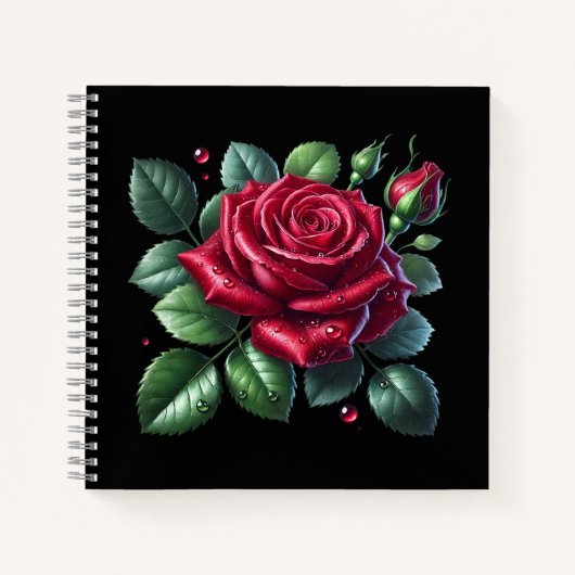 Red Gothic Rose Notizblock (Vorderseite)