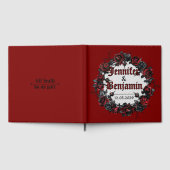 Red Gothic Rose Wedding Guest Book in Dark Romance Gästebuch (Voll)