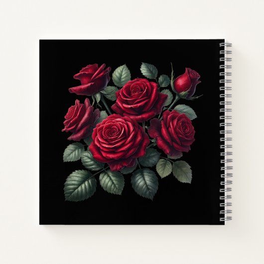 Red Gothic Roses Notizblock (Rückseite)