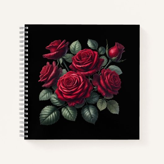 Red Gothic Roses Notizblock (Vorderseite)