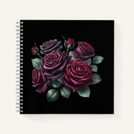Red Gothic Roses Notizblock