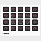 Red Gothic Roses Quadratischer Aufkleber (Blatt)
