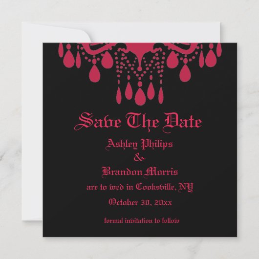 Red Gothic Save the Date (Vorderseite)