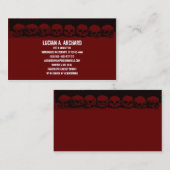 Red Gothic Skulls Business Card Visitenkarte (Vorne/Hinten)