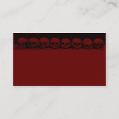 Red Gothic Skulls Business Card Visitenkarte (Rückseite)