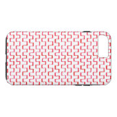 Red Gouache Crenelelated Pattern Case-Mate iPhone Hülle (Rückseite (Horizontal))