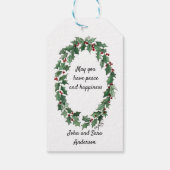 Red Gowned Engel bringt Herz mit Friedenstauben Geschenkanhänger (Rückseite)