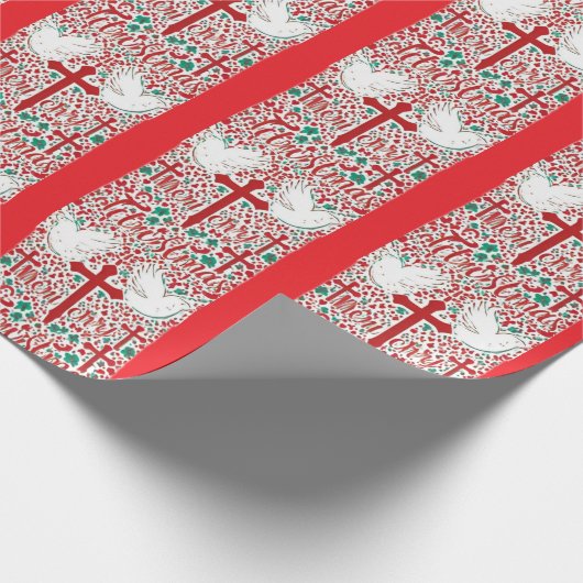 "Red Grace: Dove-Inspiriert Christliche Frontseite Geschenkpapier (Ecke)