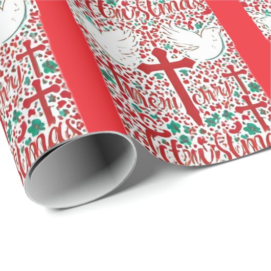 "Red Grace: Dove-Inspiriert Christliche Frontseite Geschenkpapier (Rolleneckpunkt)