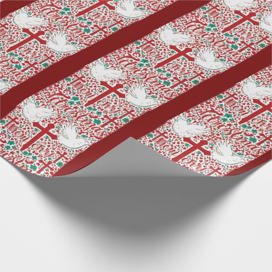 "Red Grace: Dove-Inspiriert Christliche Frontseite Geschenkpapier (Ecke)