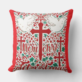 "Red Grace: Dove-Inspiriert Christliche Frontseite Kissen