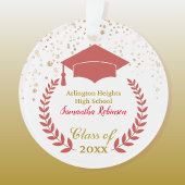 Red Grad Cap und Laurel Abschluss Ornament