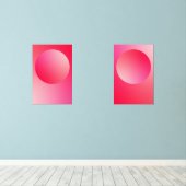 Red Gradient Circle Vignette Abstract Design Bilderwand Sets (Holzboden)