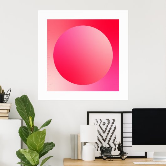 Red Gradient Circle Vignette Abstract Design Poster (Heimbüro)