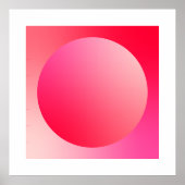 Red Gradient Circle Vignette Abstract Design Poster (Vorne)
