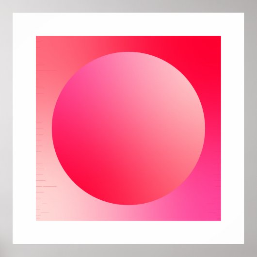 Red Gradient Circle Vignette Abstract Design Poster (Vorne)