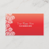 Red Gradient Damask Business Card Visitenkarte (Vorderseite)