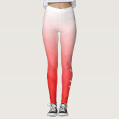 Red Gradient Geometric Mesh Pattern Ihr Name Leggings (Vorderseite)