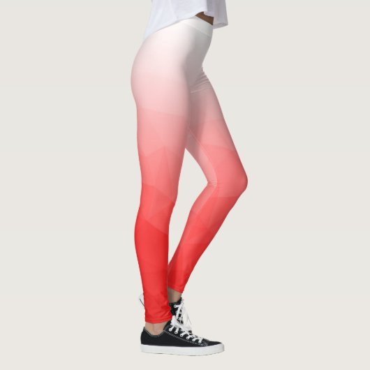 Red Gradient Geometric Mesh Pattern Ihr Name Leggings (Rechts)