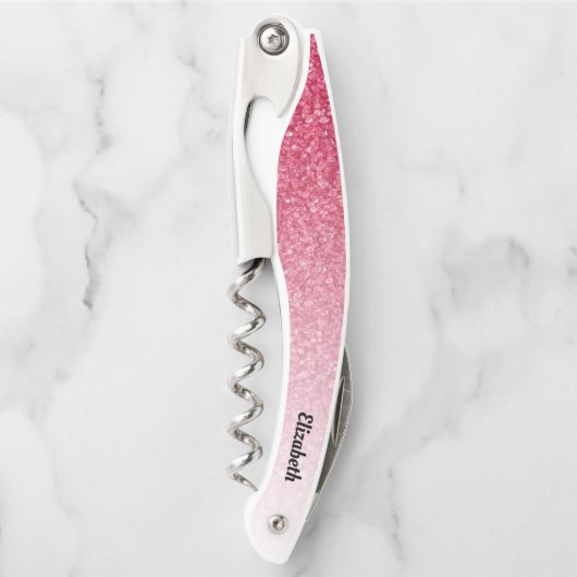 Red Gradient Glitzer Kellnermesser (Vorderseite)