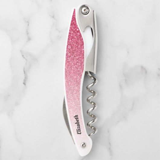 Red Gradient Glitzer Kellnermesser (Rückseite)