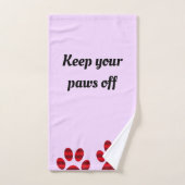 Red Gradient Paw Prints Badhandtuch Set (Handtuch)