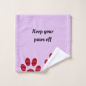 Red Gradient Paw Prints Badhandtuch Set (Waschlappen)