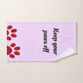 Red Gradient Paw Prints Badhandtuch Set (Handtuch)