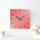 Red Gradient Quadratische Wanduhr (Zuhause)