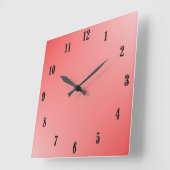 Red Gradient Quadratische Wanduhr (Winkel)