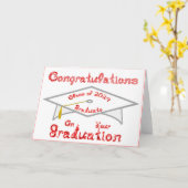 Red Graduate Class 2024 Hat oder Karte (Gelbe Blume)