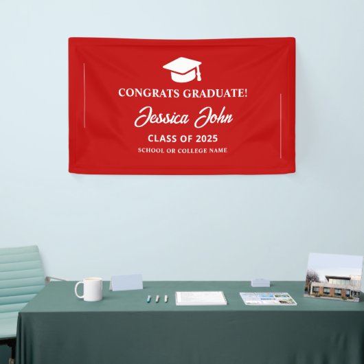 Red graduate Gratulation zu Ihrem Abschluss Banner (Messeveranstaltung)