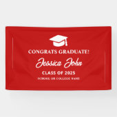 Red graduate Gratulation zu Ihrem Abschluss Banner (Horizontal)