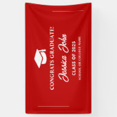 Red graduate Gratulation zu Ihrem Abschluss Banner (Vertikal)