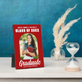 Red Graduate Modern Arch Graduation Party Foto Fotoplatte (Seite)