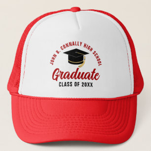Red Graduate Personalisiert 2025 Abschluss Truckerkappe