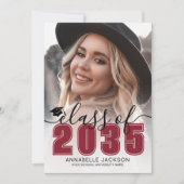 Red Graduate Photo Graduation Ankündigung (Vorderseite)