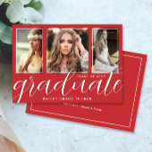 Red Graduate Script 3-Foto Abschluss Ankündigung