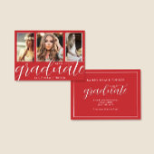 Red Graduate Script 3-Foto Abschluss Ankündigung