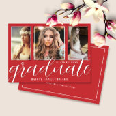 Red Graduate Script 3-Foto Abschluss Ankündigung