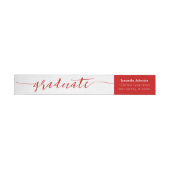 Red Graduate Script Modern Wrap Um Label (Person)
